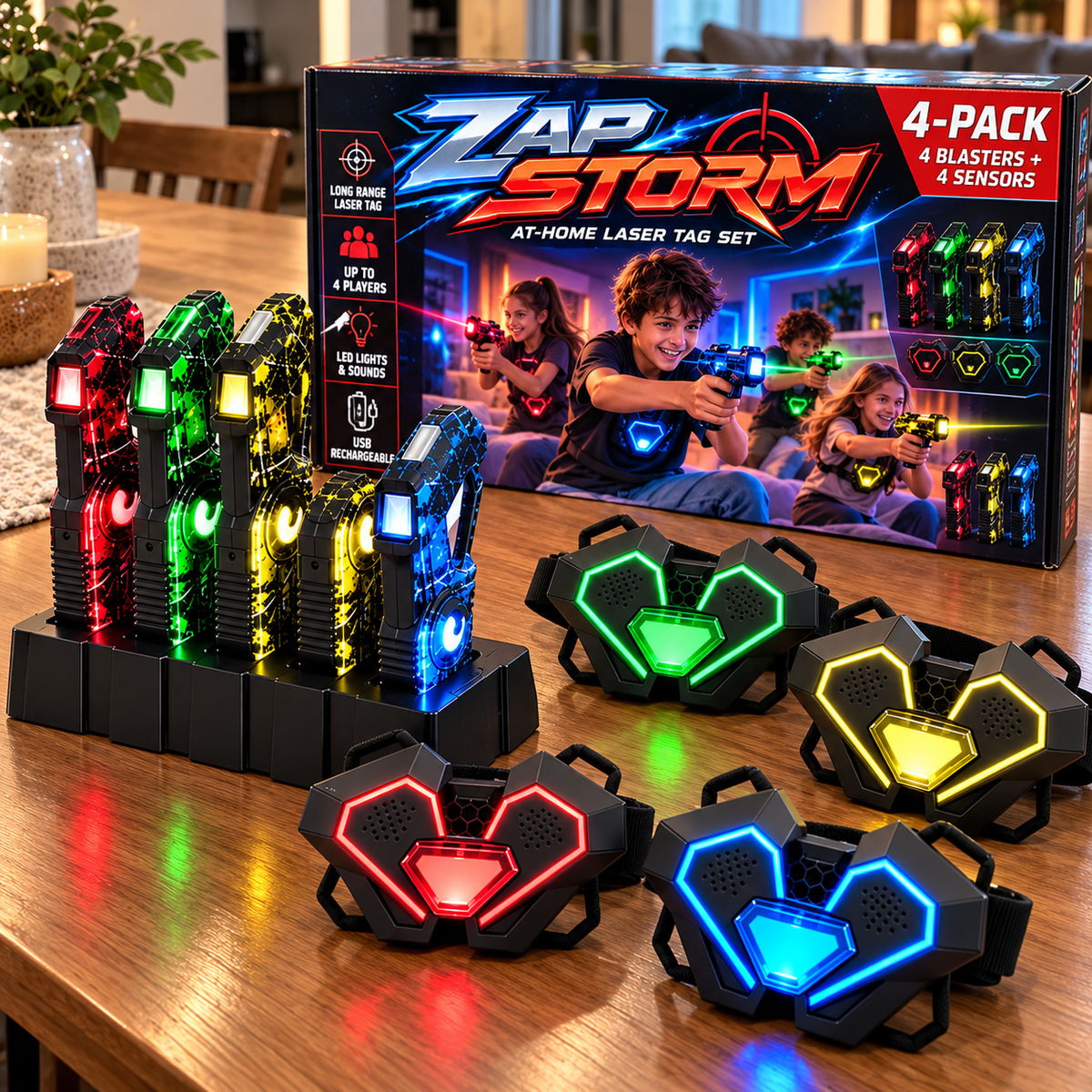 ZapStorm™ 4-Player Laser Tag Battle Set